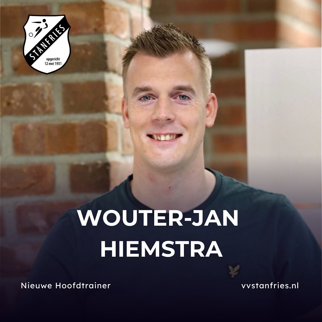 Wouter-Jan Hiemstra wordt de nieuwe hoofdtrainer v.v. Stânfries